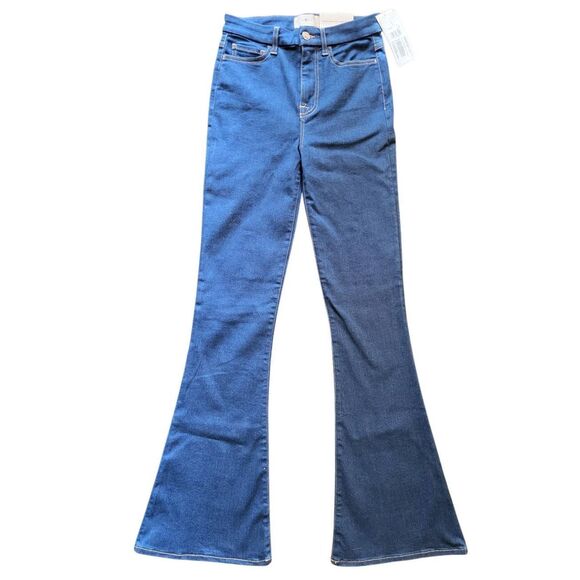 NWT 7 For All Mankind Jeans Women's 26 Blue Ultra High Rise Skinny Bootcut - Picture 1 of 5